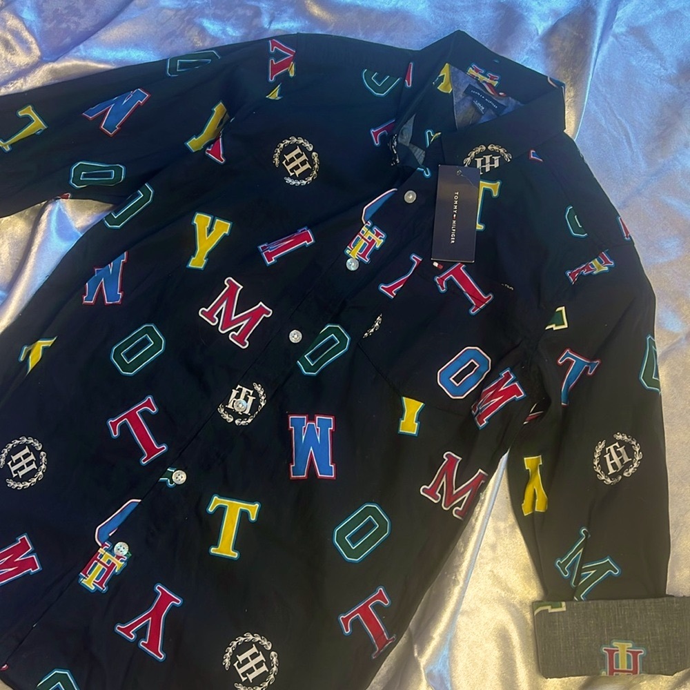 Tommy Hilfiger Navy Blue Long Sleeve Button Down
